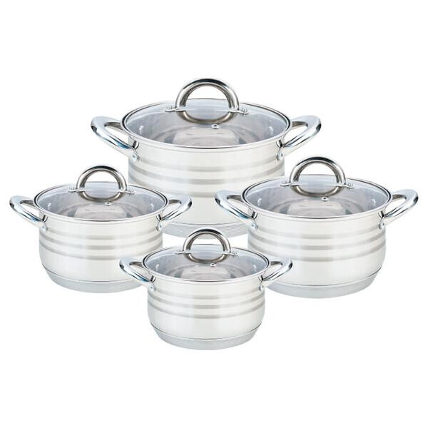 

Набор посуды нержавеющий Maestro - 2,9 x 3,9 x 5,1 x 6,5 л (4 шт.)(MR-3513-8)