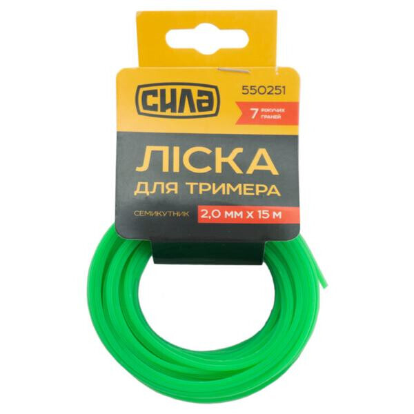 

Леска для триммера Сила - 2,0 мм x 15 м семиугольник(550251)