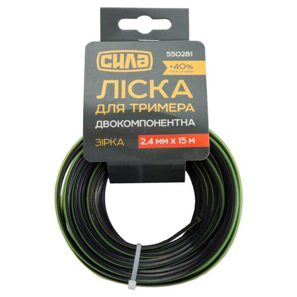 

Леска для триммера Сила - 2,4 мм x 15 м звезда PRO(550281)