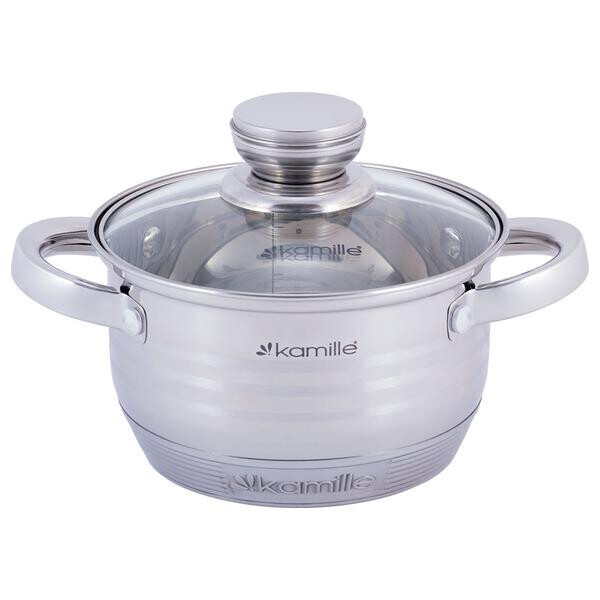 

Набор посуды нержавеющий Kamille - 1,5 x 2 x 3 x 5 л (4 шт.) 4916(4916)