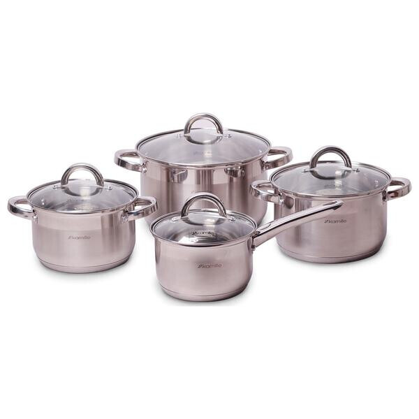 

Набор посуды нержавеющий Kamille - 2,5 x 3,8 x 5,8 x 1,8 л (4 шт.)(5632S)