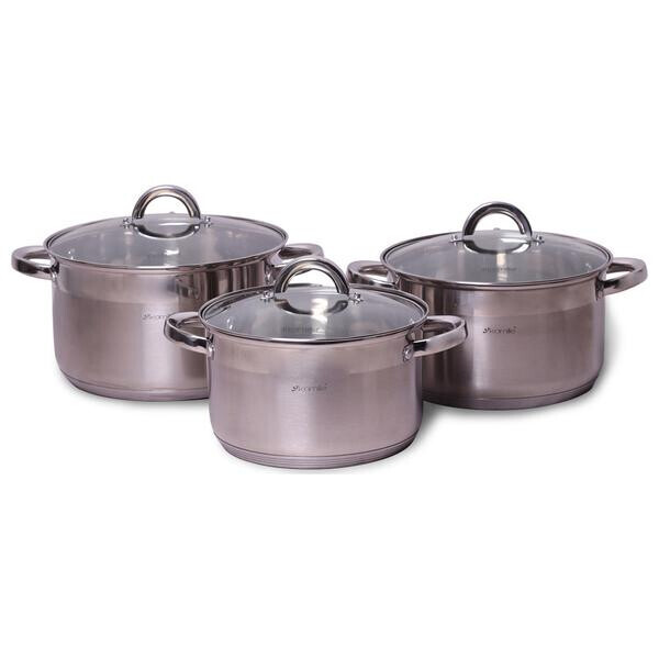 

Набор посуды нержавеющий Kamille - 4,5 x 5,8 x 7,8 л (3 шт.)(5630S)