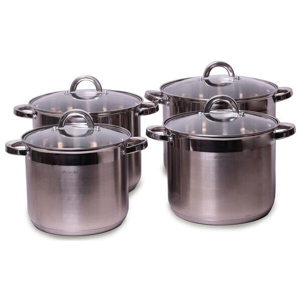 

Набор посуды нержавеющий Kamille - 6,8 x 8 x 10 x 12,5 л (4 шт.)(5802)