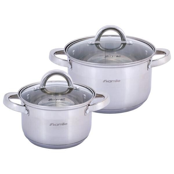 

Набор посуды нержавеющий Kamille - 2,1 x 3,8 л (2 шт.)(5627S)