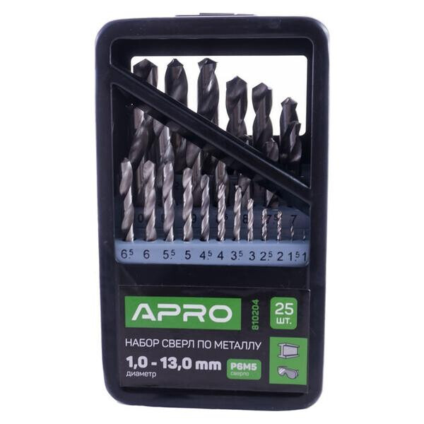 

Набор сверл по металлу Apro - 25 шт. (1-13 мм)(810204)