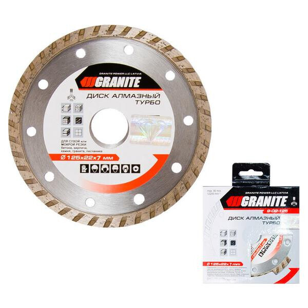 

Диск алмазный Granite - 125 мм турбо(9-02-125)