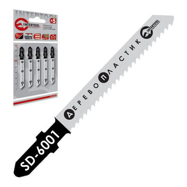 

Полотно пильное для лобзика Intertool - 50 х 2 мм дерево-пластик (5 шт.)(SD-6001)