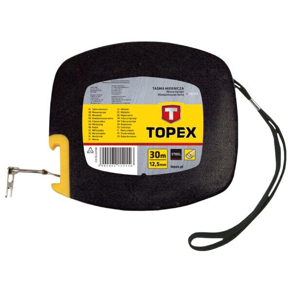 

Рулетка Topex - 30 м х 12,5 мм бобина, металлическая(28C413)