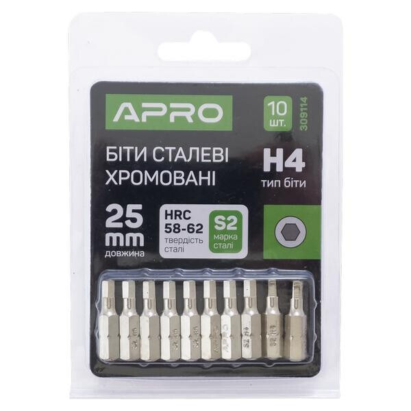 

Бита Apro - H4 x 25 мм хром (10 шт.)(309114)