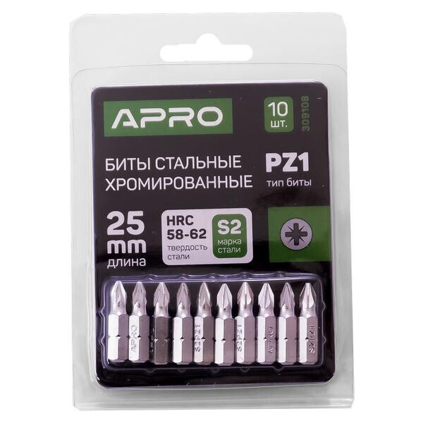 

Бита Apro - PZ1 x 25 мм хром (10 шт.)(309108)