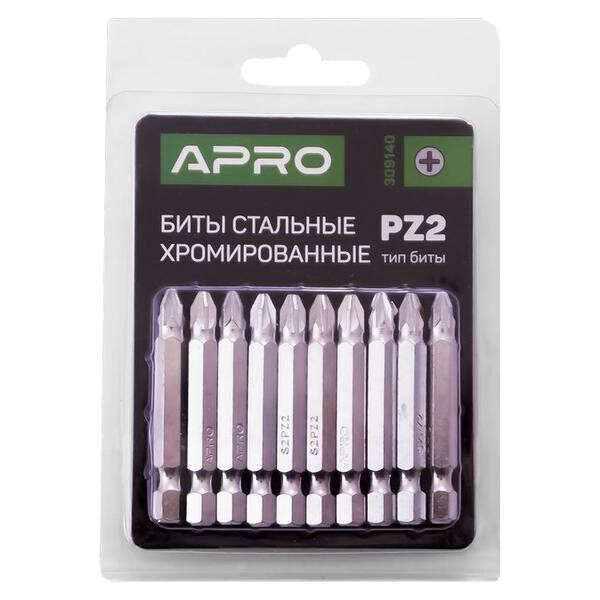 

Бита Apro - PZ2 x 50 мм хром (10 шт.)(309140)