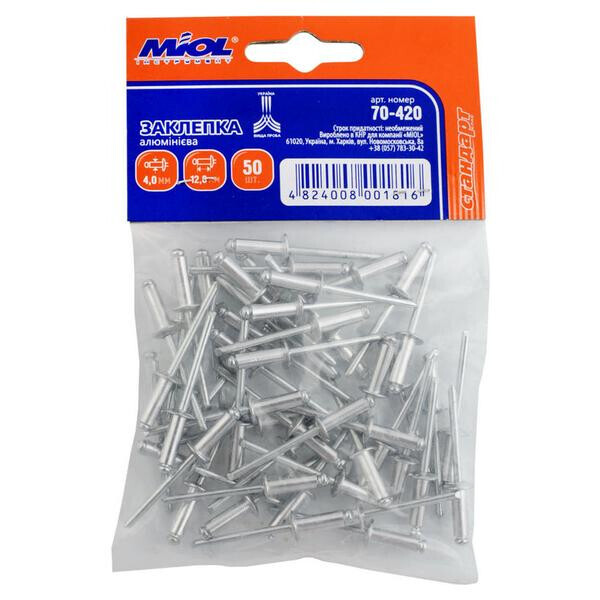 

Заклепки Miol - 4,8 х 18,0 мм (50 шт.)(70-508)