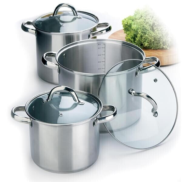 

Набор посуды Maestro 3 высоких кастрюли + 3 крышки