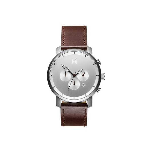 Часы MVMT MC01-SBRL Chrono Silver Brown 45mm 10ATM