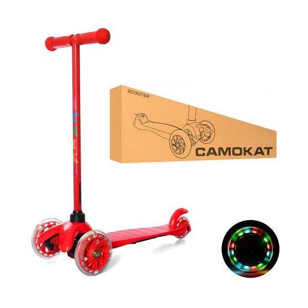 

Детский трехколесный самокат с подсветкой колес iTrike MINI BB3-013-5-R Красный