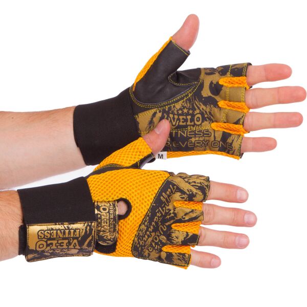 

Атлетические перчатки кожаные VELO Atletic Gloves Оранжевый-черный (XL) (VL-3224-XL)