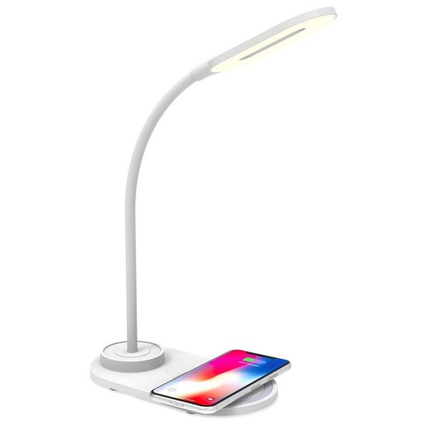 

Светодиодная настольная лампа с беспроводной зарядкой HT-12 LED Desk Lamp with Wireless Charger (White)