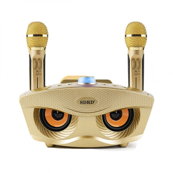 

Караоке система беспроводная SDRD SD-306 на два микрофона с колонкой + 3D стерео 20 Вт Золотистый