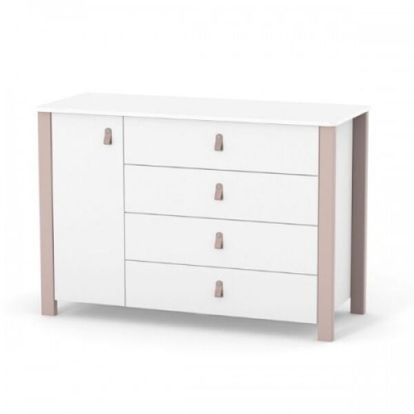 

Комод Верес Монако 1200 Белый/Капучино на 4 ящика + 2 полки с системой защиты от опрокидывания + телескопические направляющие