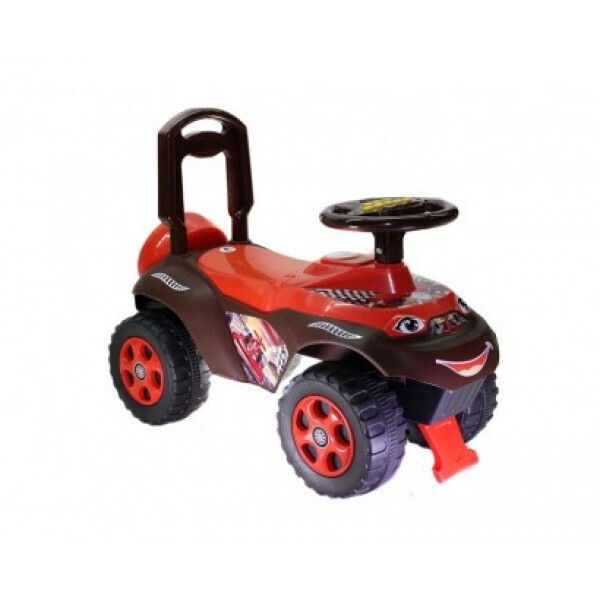

Машинка-каталка Doloni Toys Автошка Коричневый/Красный с музыкальными эффектами и родительской ручкой