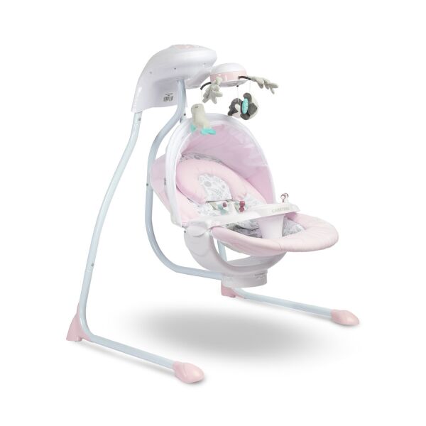 

Укачивающий центр Caretero Raffi Pink со световыми и звуковыми эффектами + 5 скоростей качания, таймер и модуль с игрушками