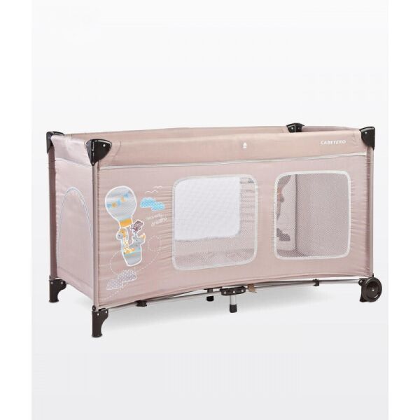 

Манеж-кроватка 2 в 1 Caretero Simplo Plus Beige с колесами и боковой дверцей + матрас и сумка для транспортировки