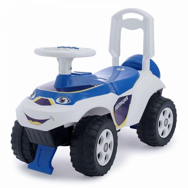 

Машинка-каталка Doloni Toys Автошка Полиция Синий/Белый с музыкальными эффектами и родительской ручкой