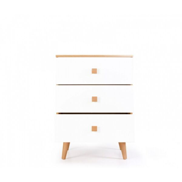 

Комод Верес Нью-Йорк 600 Белый/Бежевый на 3 ящика с системой защиты от опрокидывания + телескопические направляющие