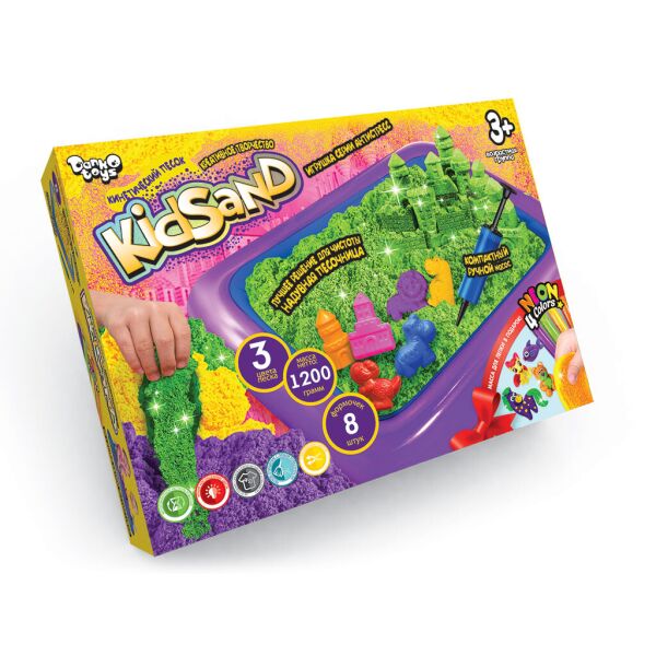 

Кинетический песок «KidSand» 1200г c песочницей рус.(KS-02-02)