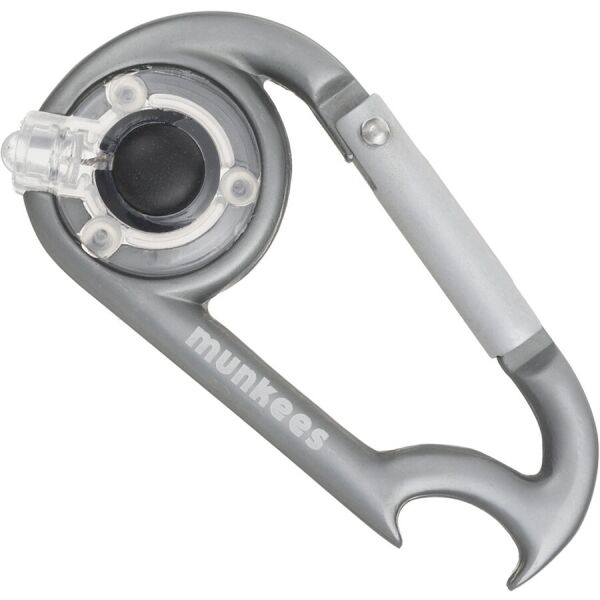 

Munkees 1089 брелок-фонарик Carabiner LED with Bottle Opener grey