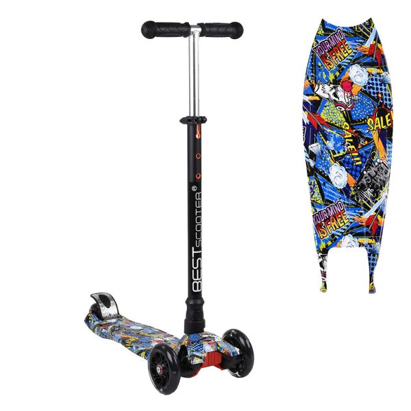 

Самокат MAXI Best Scooter A 25778/779-1540, черный с голубым