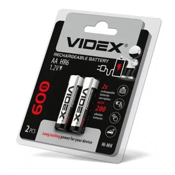 

Аккумуляторы Videx HR6 AA 600 mAh, 2 шт