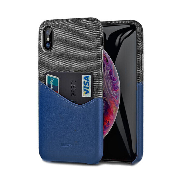 

Кожаный чехол с отделением для карт ESR Metro Series Blue для iPhone XS Max