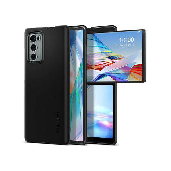 

Черный пластиковый чехол Spigen Thin Fit Slim Polycarbonate Scratch-Resistant Hard для LG Wing