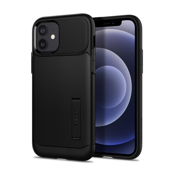 

Защитный чехол-подставка Spigen Slim Armor Black для iPhone 12 | 12 Pro