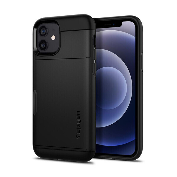 

Чехол с отделением для карт Spigen Slim Armor CS Black для iPhone 12 mini