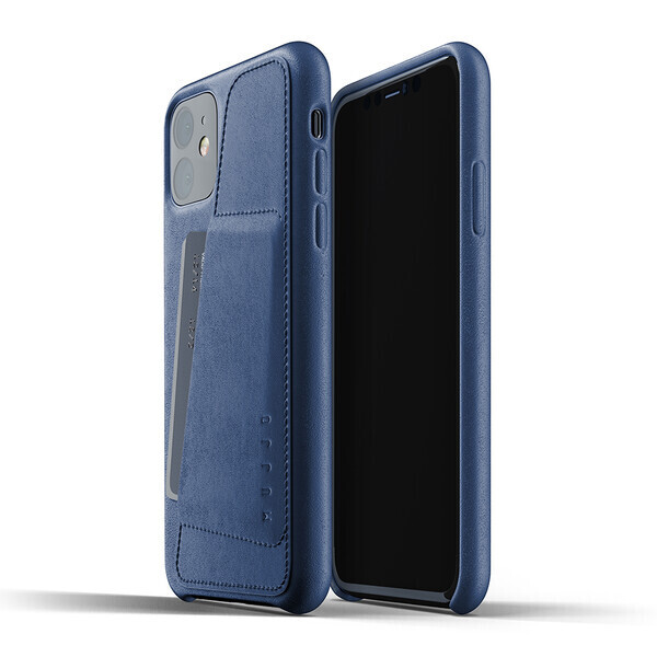 

Кожаный чехол MUJJO Full Leather Wallet Case Monaco Blue для iPhone 11