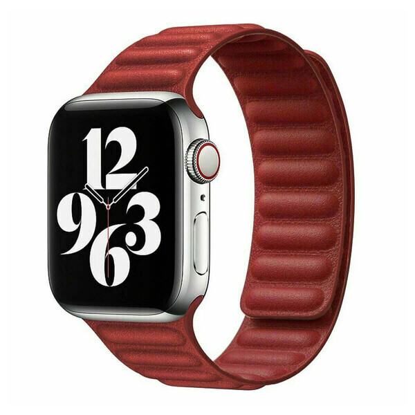 

Ремешок iLoungeMax Leather Link Magnetic Red для Apple Watch 42mm | 44mm (M | L) OEM