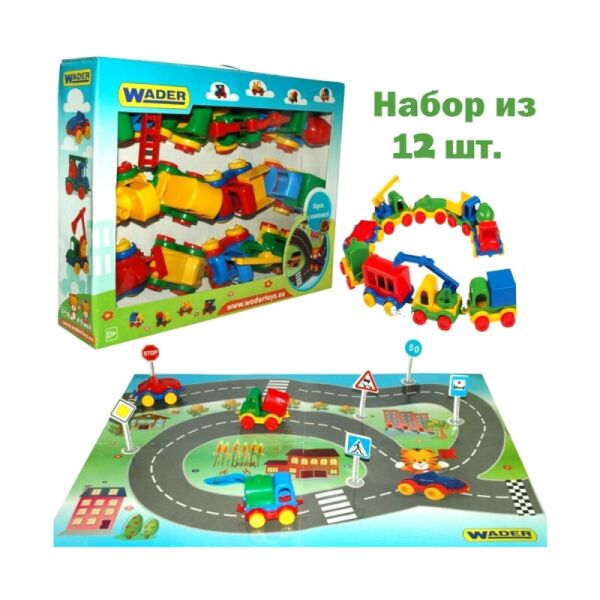 

Набор TIGRES машинок 12 штук c картой (39243)