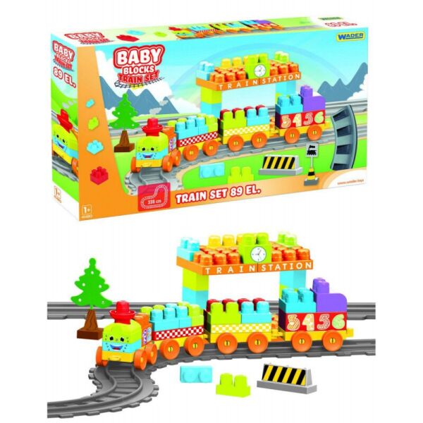 

«Baby Wader Blocks» Мои первые кубики — железная дорога 3,35 м — 89 деталей (41480)