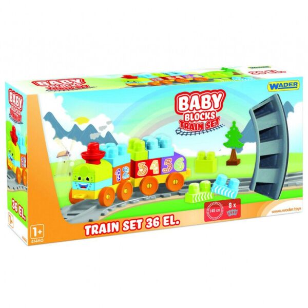 

Мои Wader первые кубики «Baby Blocks» Железная дорога 1,45м 36 деталей (41460)
