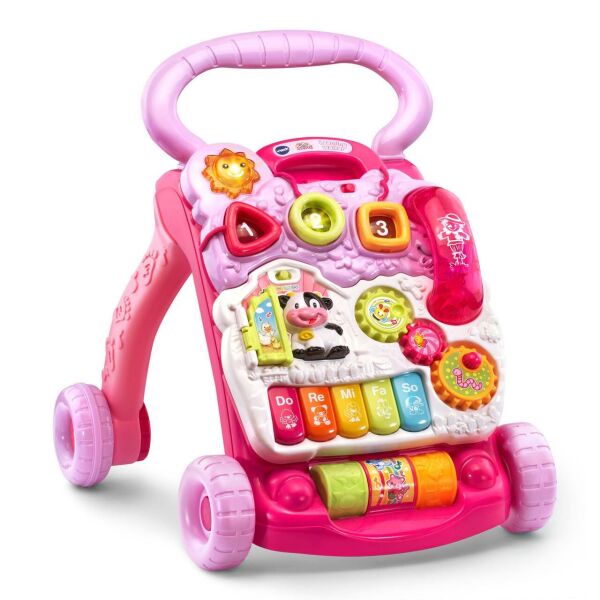 

VTech Многофункциональные ходунки-толкатели со съемной игровой панелью, розовые