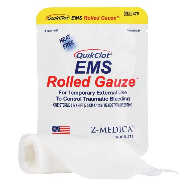 

Кровоостанавливающий гемостатический бинт Z-Medica EMS Rolled Gauze