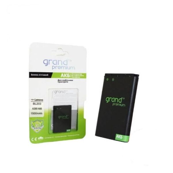 

Аккумулятор "GRAND PREMIUM" для LENOVO BL203/BL214 A369/A66 1500mAh
