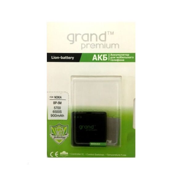 

Аккумулятор "GRAND PREMIUM" для NOKIA BP-5M 900mAh