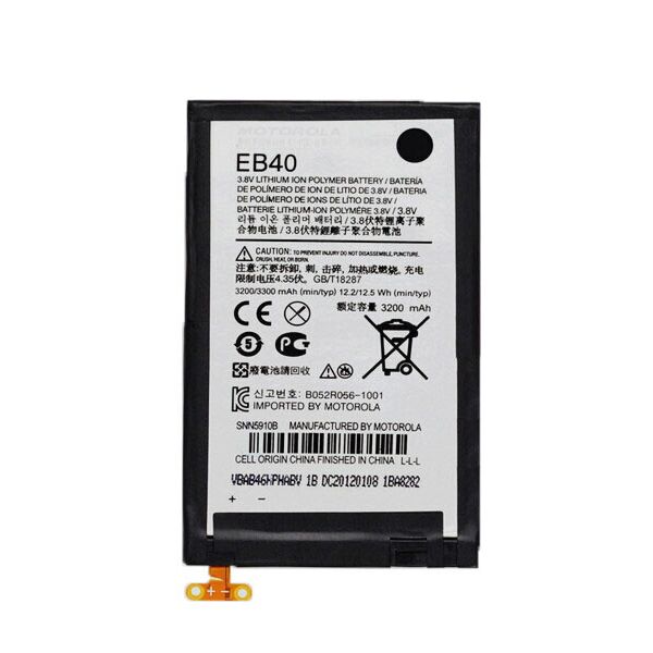 

Аккумулятор EB40 для Motorola XT910 / XT912 / XT916 3300mAh