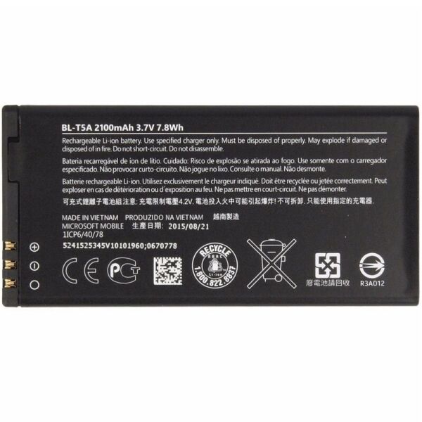 

Аккумулятор BL-T5A для Nokia Lumia 550 2100mAh