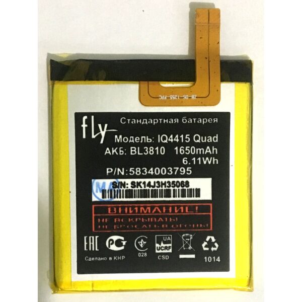 

Аккумулятор BL3810 для Fly iQ4415 Quad 1650mAh