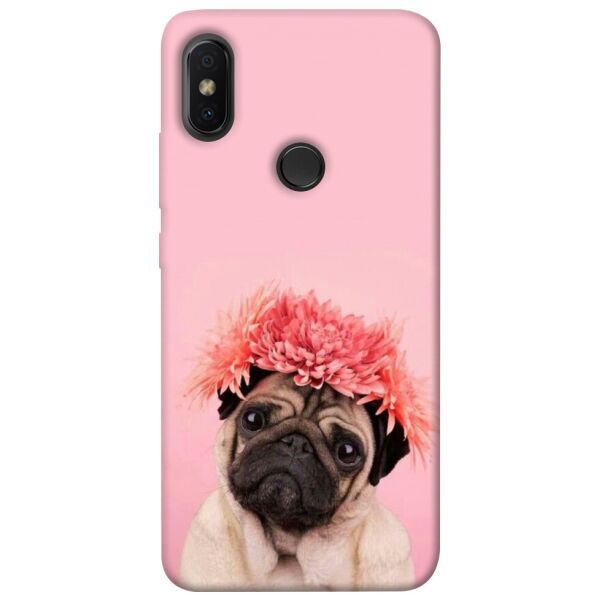 

Чехол itsPrint Мопс с цветами для Xiaomi Redmi S2