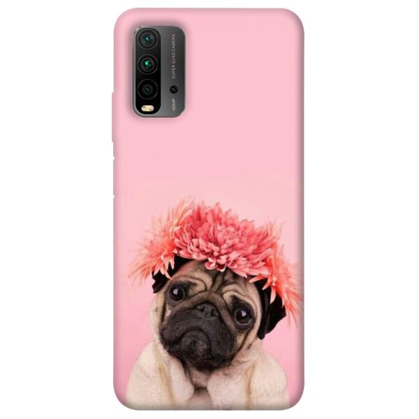 

Чехол itsPrint Мопс с цветами для Xiaomi Redmi Note 9 4G / Redmi 9 Power / Redmi 9T
